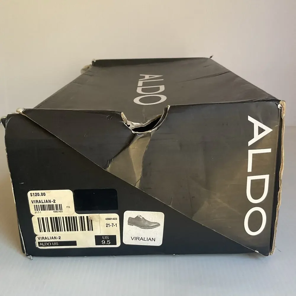 ALDO Viralian-2 Men’s Navy blue Lace Up Dress Shoes 9.5 Minimalist Oxford Style